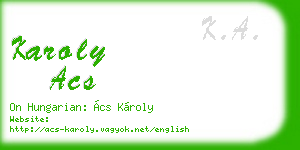 karoly acs business card