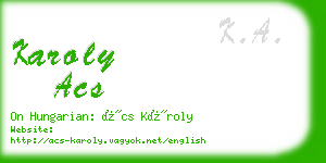 karoly acs business card